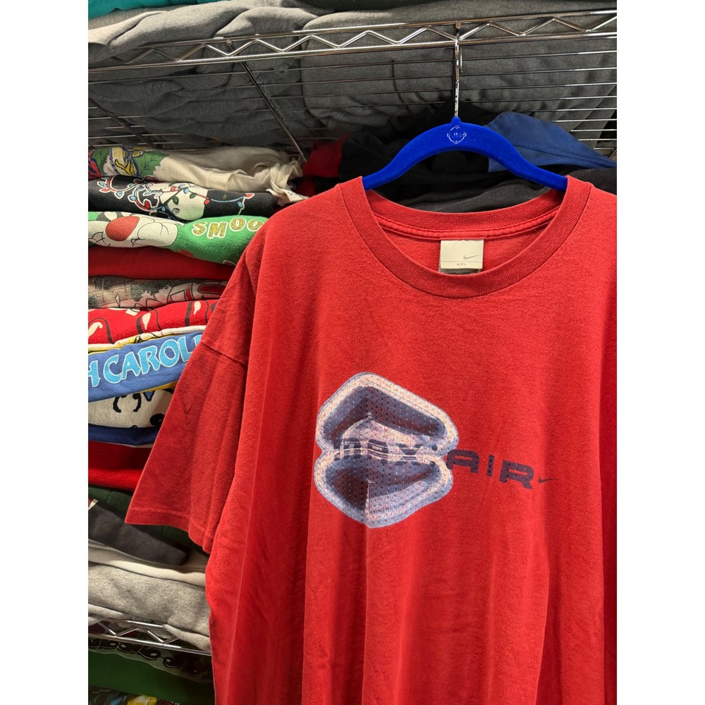 Vintage Nike Max Air Graphic T-Shirt Mens XXL Red Short Sleeve Crewneck 6804